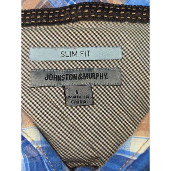 Johnston & Murphy Men's Slim Fit Short Sleeve Shirt Large - Picture 5 of 7